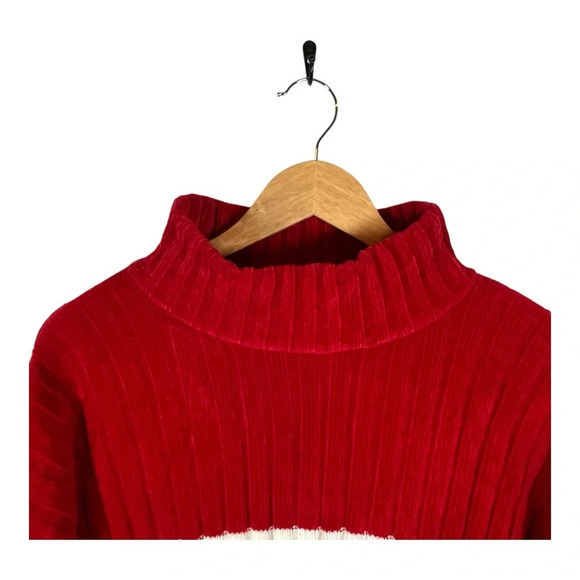 South‎ Pole Vintage Y2K Red Gray Thick Ribbed Mock Neck Sweater Men Size XL - Picture 4 of 8